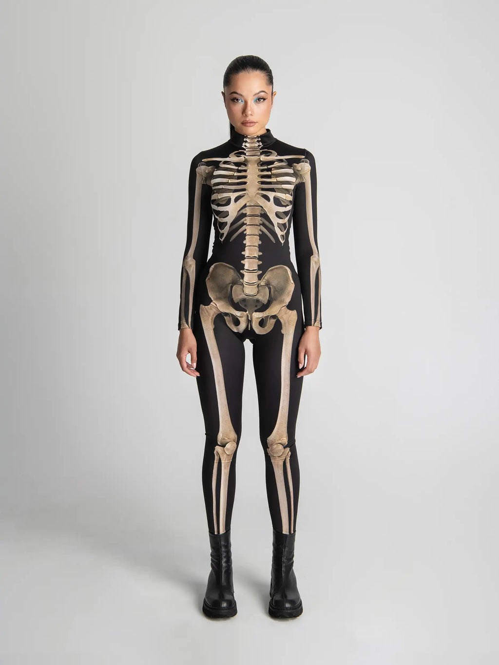 Spooky Skeleton Costume for Women – Halloween Catsuit Outfit
