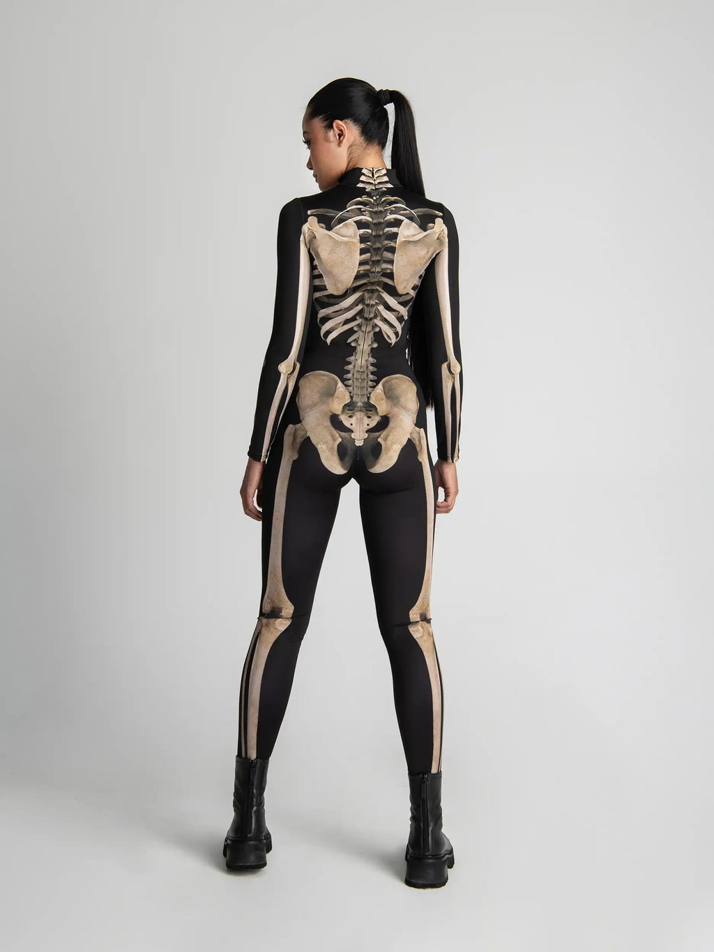 Spooky Skeleton Costume for Women – Halloween Catsuit Outfit
