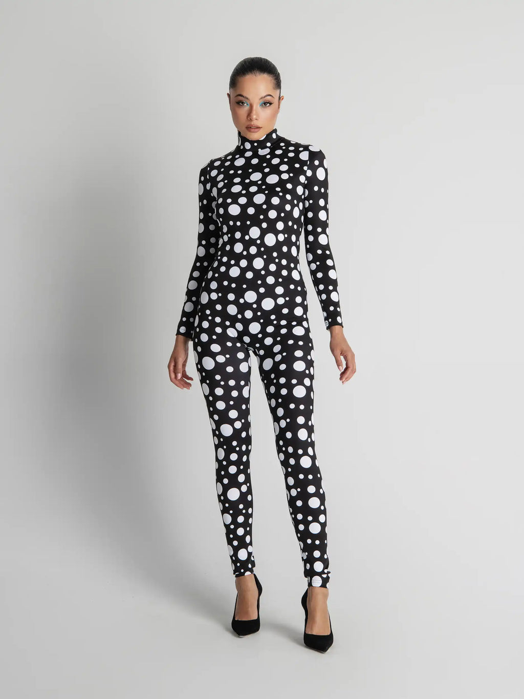 Polka dot Sexy Bodysuit - Edgy Black and White Design