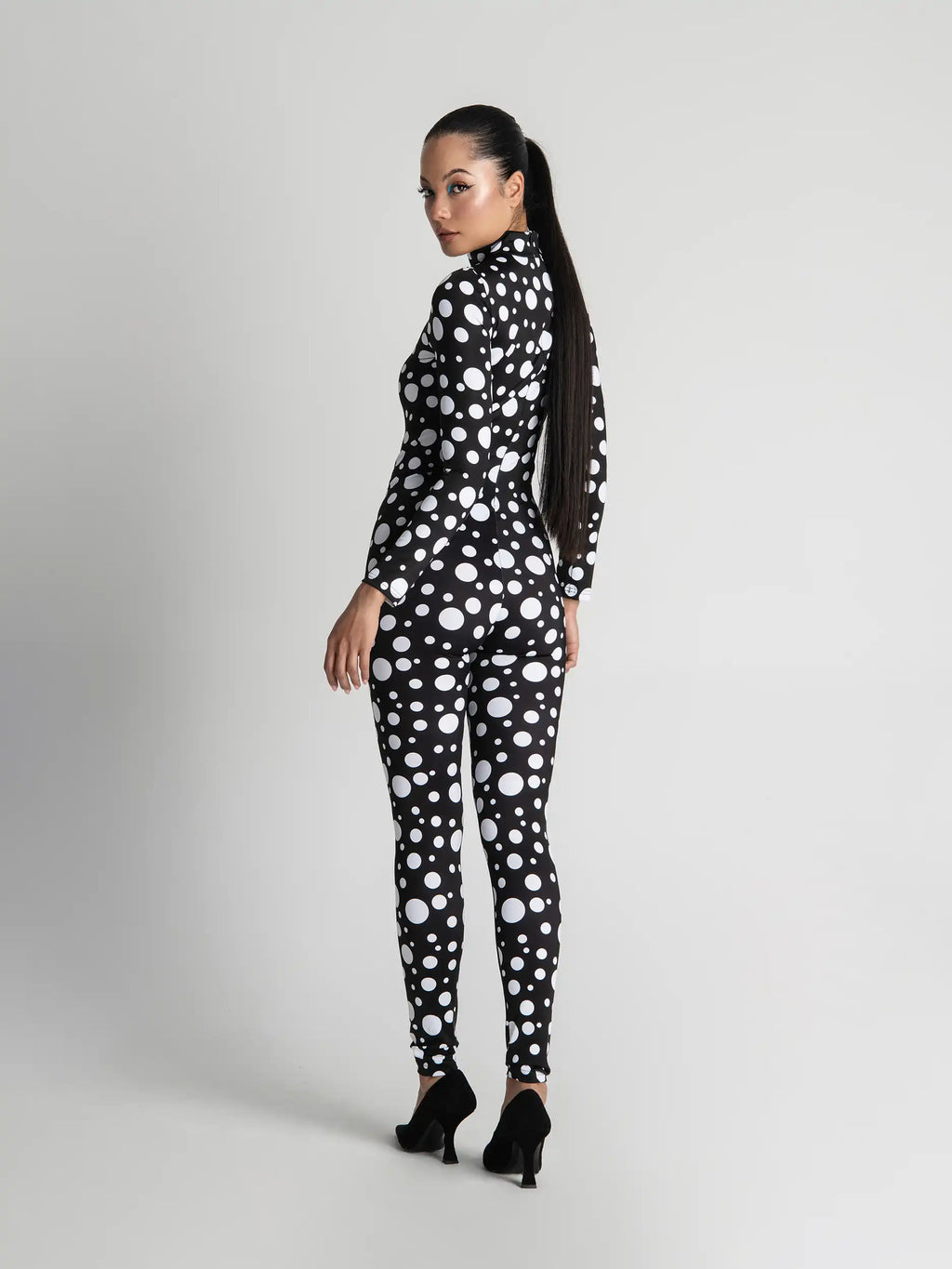 Polka dot Sexy Bodysuit - Edgy Black and White Design