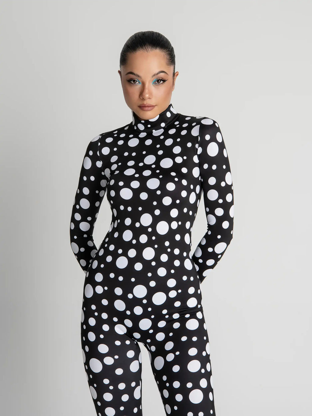 Polka dot Sexy Bodysuit - Edgy Black and White Design