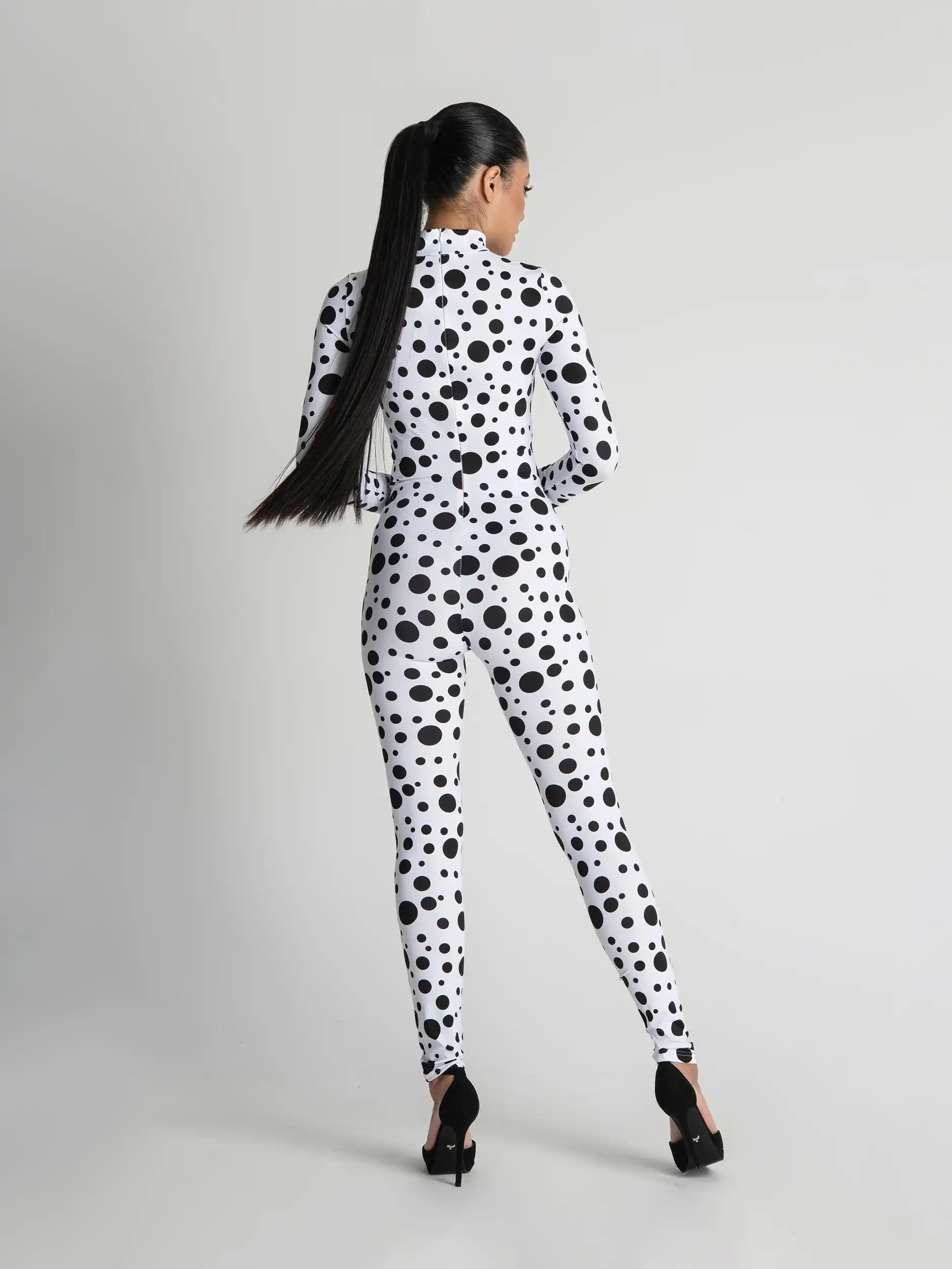 Funky Black and White Polka dot Sexy Bodysuit for Women